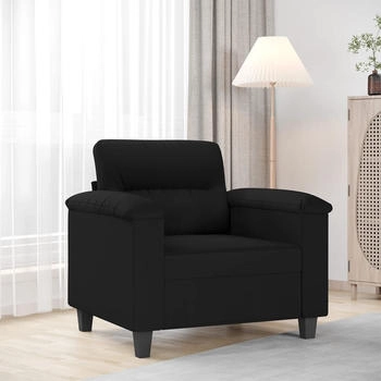 vidaXL Sessel Schwarz 60 cm Mikrofasergewebe
