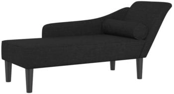 vidaXL Chaiselongue mit Kissen schwarz