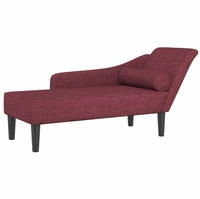 vidaXL Chaiselongue mit Kissen Weinrot Stoff
