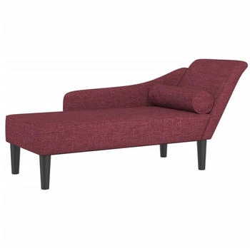 vidaXL Chaiselongue mit Kissen weinrot