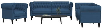 vidaXL 3-tlg. Sofagarnitur Blau Stoff (3209197)