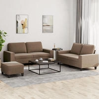 vidaXL 3-tlg. Sofagarnitur Braun Stoff