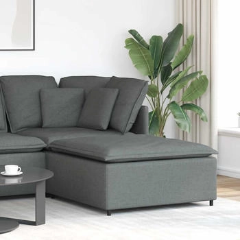 vidaXL Modulares Sofa Fu&szlig;hocker-Modul Dunkelgrau 100x100x48 cm (4104478)