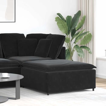 vidaXL Modulares Sofa Fu&szlig;hocker-Modul Schwarz 100x100x48 cm (4104494)