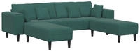 vidaXL Sofa 3 stk. Dunkelgr&uuml;n Samt