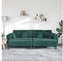 vidaXL Samt Sofa mit Kissen mit Kissen 3 pcs Dunkelgrün 208 cm Samt (3335174)