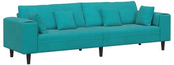 vidaXL Samt Sofa mit Kissen mit Kissen Türkis 208 cm Samt (3335161)