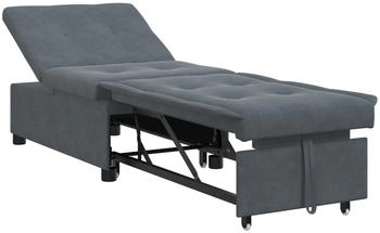 vidaXL Sofa Bett 3-in-1 Ausziehdesign Dunkelgraues Samt (42008595)