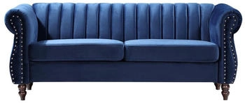 Kauf-Unique Chesterfield-Sofa - 3-Sitzer - Samt - Königsblau - TRUMBO