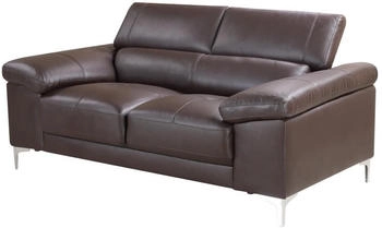 Kauf-Unique Ledersofa 2-Sitzer - Braun - SOLANGE