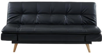 Kauf-Unique Schlafsofa Klappsofa 3-Sitzer - Kunstleder - Schwarz - ZARINA