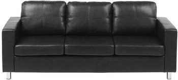 Kauf-Unique Sofa 3-Sitzer - Kunstleder - Schwarz - ACKLEY