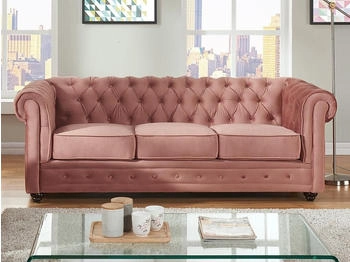 Kauf-Unique Sofa 3-Sitzer - Samt - Rosa - CHESTERFIELD