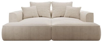 Kauf-Unique Sofa 3-Sitzer - tiefe Komfortsitzfläche - grob gerippter Cord - Beige - PINETA