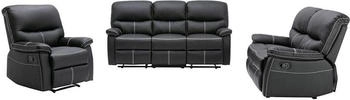 Kauf-Unique Couchgarnitur Relax 3+2+1 - Kunstleder - Schwarz - CANBY