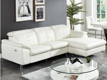 Kauf-Unique Relaxsofa Ecksofa Leder - Ecke Rechts - Elfenbein - LISMORE