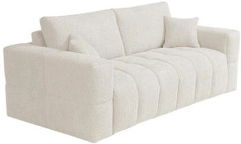 Kauf-Unique Schlafsofa mit Matratze 3-Sitzer - Bouclé-Stoff - Beige - Liegefläche 140 cm - Matratze 13 cm - ISSORO