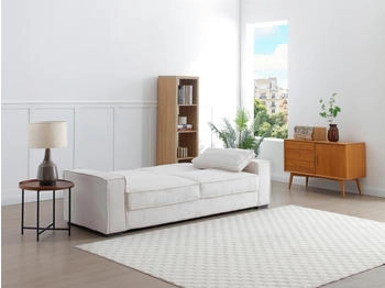 Kauf-Unique Sofa 3-Sitzer mit Schlaffunktion - Cord - Beige - FINORO