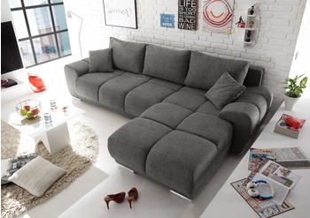 ED EXCITING DESIGN Anton Ecksofa mit Schlaffunktion, Stoffbezug Stone (64-637-10X)
