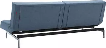 Innovation Splitback Schlafsofa hellblau mit Chrombeinen im skandinavischen Design (95-741010525-0-2)