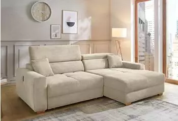 Jockenh&ouml;fer Ecksofa Slider L-Form Cord grau-beige (15427025)