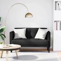 vidaXL Zweisitzer-Sofa Schwarz 111 cm Stoff