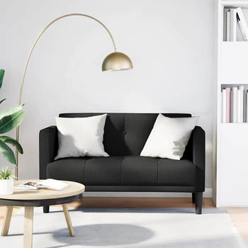 vidaXL 2-seater fabric sofa (111 cm) black