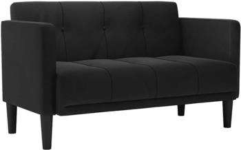 vidaXL Zweisitzer-Sofa Schwarz 111 cm Samt (4100574)