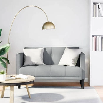 vidaXL Zweisitzer-Sofa Hellgrau 111 cm Stoff (4100560)