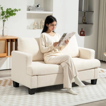 HomCom 2-Sitzer-Sofa beige (83B-155V00BG)