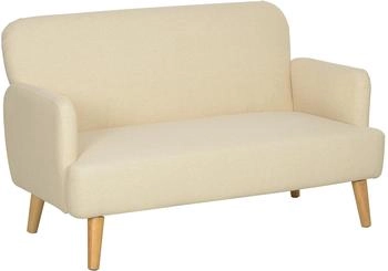 HomCom 2-Sitzer Sofa Cremeweiß