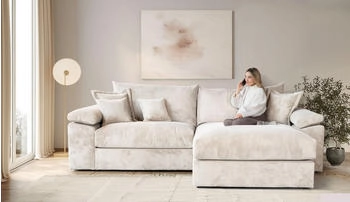Home Affaire Soft&Cosy XXL L-Form Cord creme