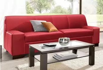 Domo Polstermöbel 3-Sitzer Norma B212cm H74cm T85cm (89121129-0) rot
