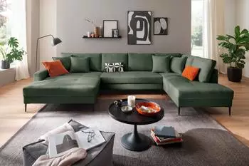 Trends By Hg Wohnlandschaft Summer U-Form B360cm H86cm T196cm (49998359-0) grün