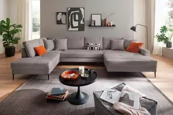 Trends By Hg Wohnlandschaft Summer U-Form B360cm H86cm T196cm (35886044-0) grau