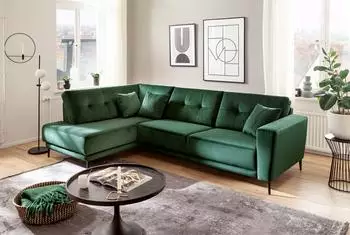 Trends By Hg Polsterecke Barcelona L-Form, B273cm H86cm T165cm (79521819-0) dunkelgrün