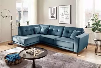 Trends By Hg Polsterecke Barcelona L-Form B273cm H86cm T165cm (21447261-0) petrol