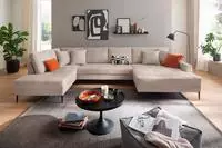 Trends by HG Wohnlandschaft "Summer" U-Form, B: 360cm in Cord & Struktur