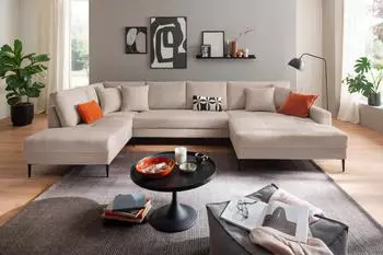 Trends By Hg Wohnlandschaft Summer U-Form B360cm H86cm T196cm (78750205-0) beige
