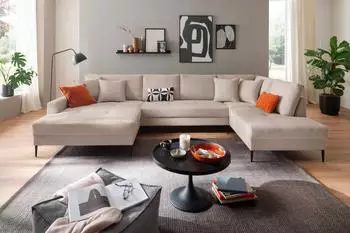 Trends By Hg Wohnlandschaft Summer U-Form B360cm H86cm T196cm (21328521-0) beige