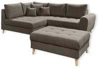 ED EXCITING DESIGN Ecksofa "Alice L-Form" mit Hocker & 3 Zierkissen
