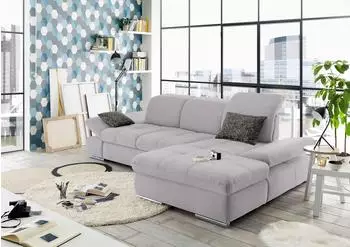 set one by Musterring Ecksofa SO4100 V B284cm H80cm T190cm (79283663-0) silber