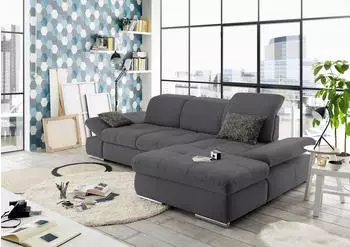 set one by Musterring Ecksofa SO4100 V B284cm H80cm T190cm (69713312-0) grau
