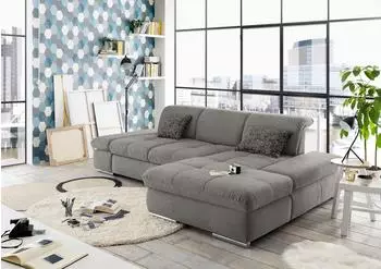 set one by Musterring Ecksofa SO4100 V B284cm H80cm T190cm (37828124-0) grau