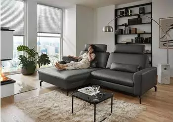 DIE PLANBAR Ecksofa PN-EM20028 L-Form B248cm H114cm T179cm (87331007-0) anthrazit