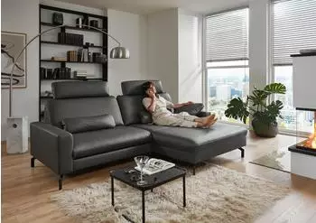 DIE PLANBAR Ecksofa PN-EM20028 L-Form B248cm H114cm T179cm (63953269-0) anthrazit