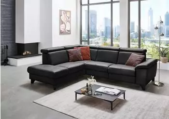 DIE PLANBAR Ecksofa PN-EM23166 L-Form B261cm H80cm T235cm (66974934-0) schwarz