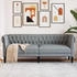 vidaXL Chesterfield-Sofa 3-Sitzer Hellgrau Stoff (372556)