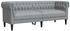 vidaXL Chesterfield-Sofa 3-Sitzer Hellgrau Stoff (372556)