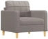 vidaXL 3-tlg. Sofagarnitur mit Kissen Taupe Stoff (3201249)